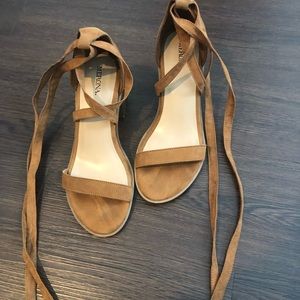 Merona brown suede block heels (target)